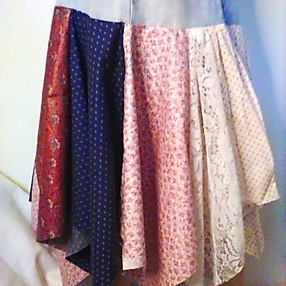 Skirt Levi's 501 Jeans Upcycled 26" Waist Button Fly Lace Athena Gypsy Boho